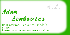 adam lenkovics business card